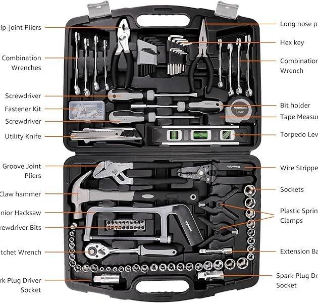 Boite a outils Elec Outils Ensemble d'outils manuels ménagers généraux de 173 pièces